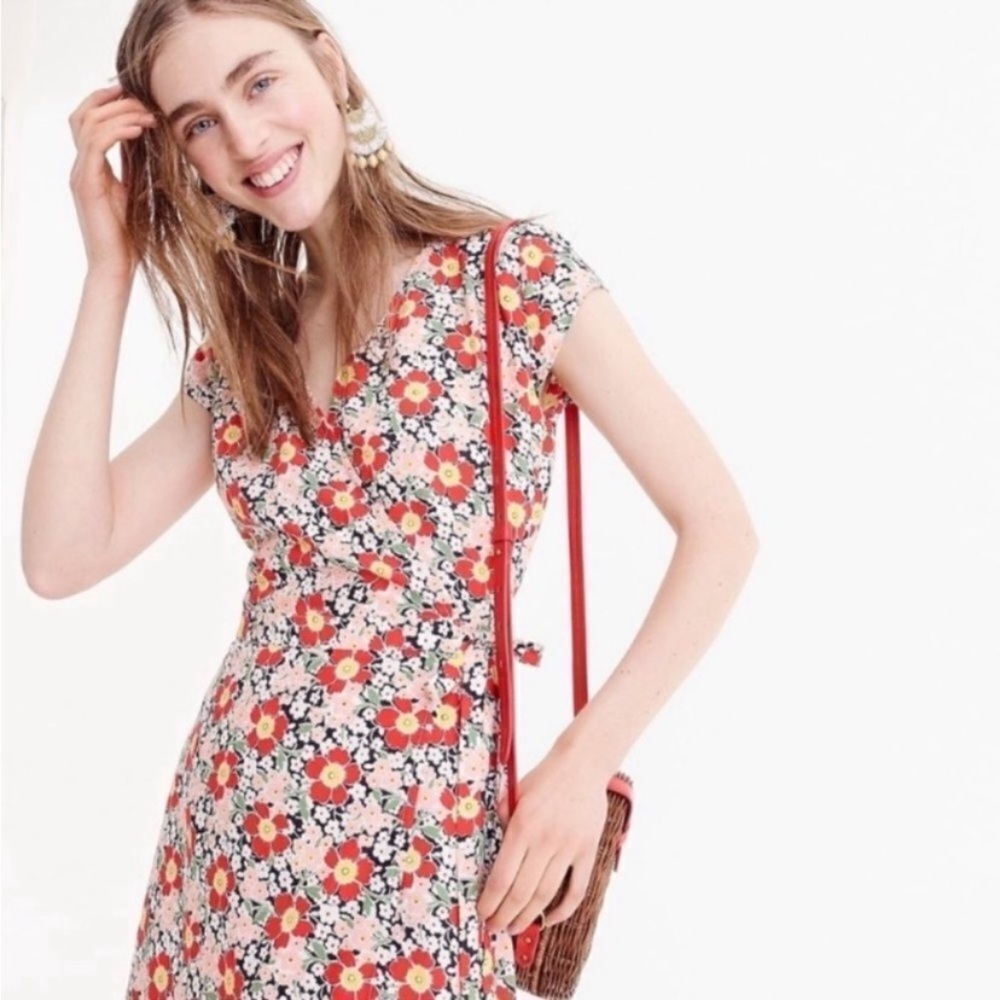 J Crew Mercantile Multicolor Floral Midi Dress